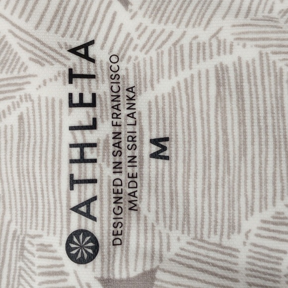 Athleta Womens Leggings Sz M Palms Up for Anything White Grey Pockets Workout - Picture 4 of 8